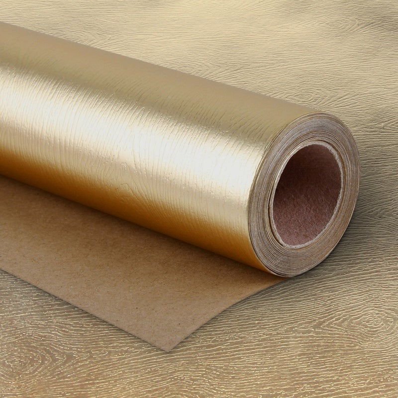 WRAPAHOLIC 30 Inch Gold Wrapping Paper Roll - Jumbo Roll Basic Texture Matte Gold for Birthday, Holiday, Wedding, Baby Shower Wrap - 30 inch x 16.5 feet - Image 2
